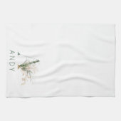 Eucalyptusmonogram voor Eucalyptus (aangepast goud Theedoek (Horizontaal)