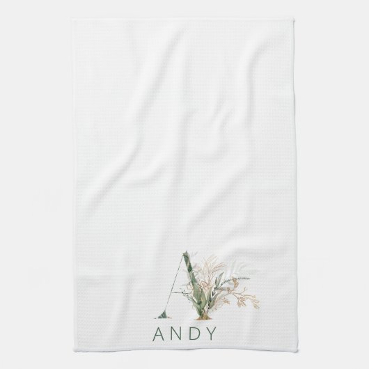 Eucalyptusmonogram voor Eucalyptus (aangepast goud Theedoek (Verticaal)