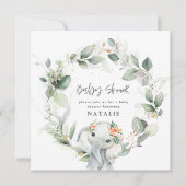 eucalyptusolifant schattig groen baby shower kaart (Voorkant)