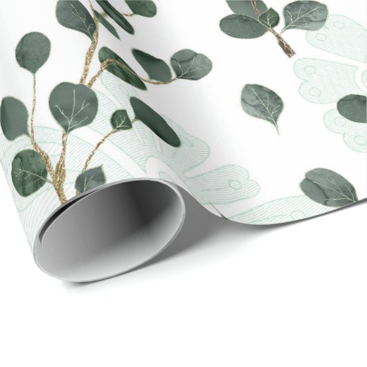 Eucalyptuspatroon Cadeaupapier (Rol Hoek)