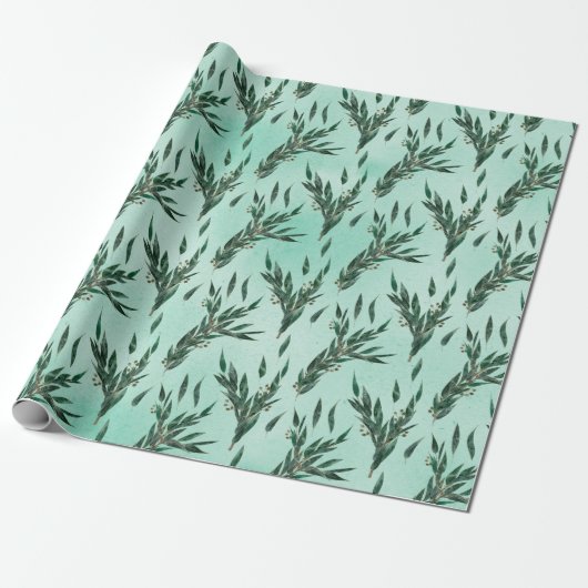 Eucalyptuspatroon Cadeaupapier (Uitgerold)