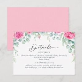 Eucalyptusrozen | Elegante Boho Groen Details Informatiekaartje