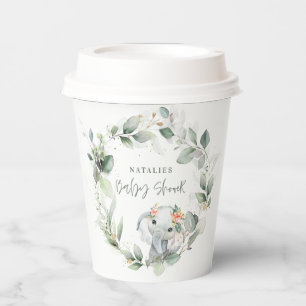eucalyptussage - groen baby shower van schattige o papieren bekers
