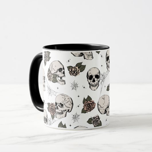  eucalyptusschedels en -Rozen Mok (Voorkant links)