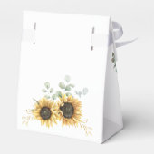 Eucalyptusscript voor zonnebloemen, Vrijgezellenfe Bedankdoosjes (Achterkant)