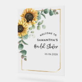 Eucalyptusscript voor zonnebloemen - Welkom, Vrijg Acryl Bord (Hoek)