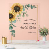 Eucalyptusscript voor zonnebloemen - Welkom, Vrijg Acryl Bord (Huwelijk)