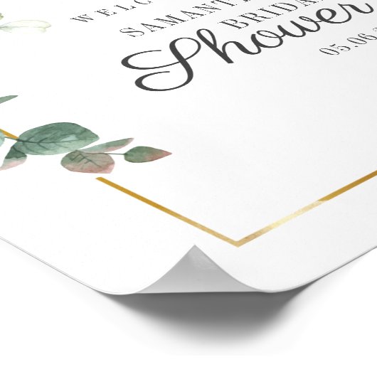 Eucalyptusscript voor zonnebloemen - Welkom, Vrijg Poster (Hoek)