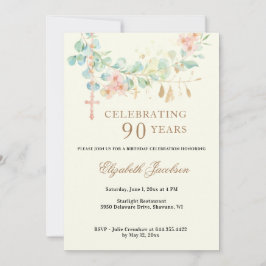 Eucalyptusscriptie Religieuze verjaardag Rosary in Kaart