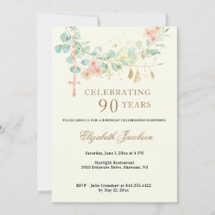 Eucalyptusscriptie Religieuze verjaardag Rosary in Kaart