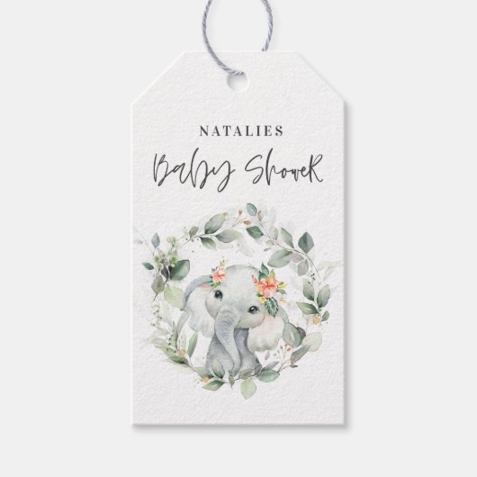 eucalyptussenkooi - groene baby shower van schatti cadeaulabel (Voorkant)