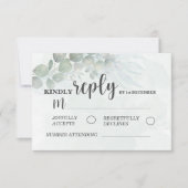 Eucalyptussisgroen RSVP-reactiekaart RSVP Kaartje (Voorkant)