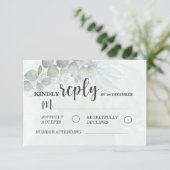 Eucalyptussisgroen RSVP-reactiekaart RSVP Kaartje (Staand voorkant)