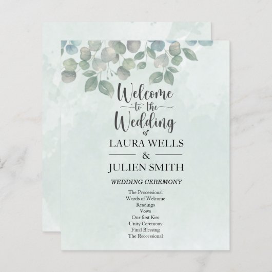 Eucalyptussisgroene waterverf (Voorkant / Achterkant)