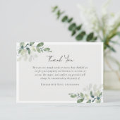 Eucalyptussympathie begrafenis bedankkaart (Staand voorkant)