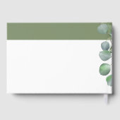 Eucalyptustak en witte bloemen bruiloft folie gastenboek (Achterkant)