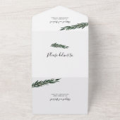 Eucalyptustak met winterbruiloft all in one uitnodiging (Buitenkant)