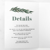 Eucalyptustak met winterbruiloft drieluik uitnodiging (Binnenzijde eerst)