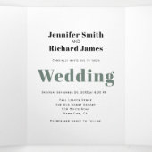 Eucalyptustak met winterbruiloft drieluik uitnodiging (Binnenkant midden)