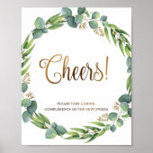 Eucalyptustrouwbord voor de drink poster (Voorkant)