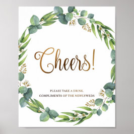 Eucalyptustrouwbord voor de drink poster
