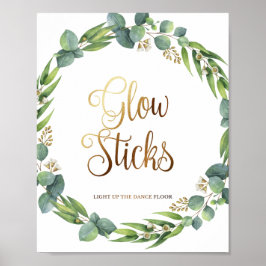 Eucalyptustrouwbord voor golvende sticks poster