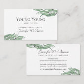 Eucalyptusventilatorverdeler essentiële oliën visitekaartje (Voorkant / Achterkant)