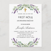 Eucalyptusvioletfloralen, eerste communiqué uitnodiging briefkaart (Voorkant)