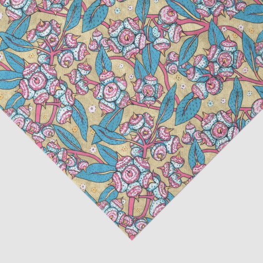 Eucalyptuszaad Australisch Plant botanisch patroon Tissuepapier (Detail)