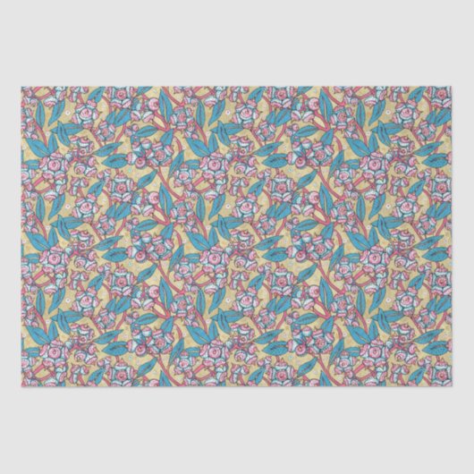 Eucalyptuszaad Australisch Plant botanisch patroon Tissuepapier (Voorkant)