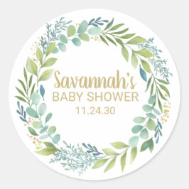 Eucalyptys groen Baby shower Sticker