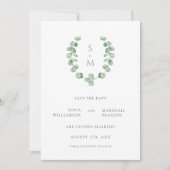 Eucalypus monogram Bewaar de datum Kaart (Voorkant)