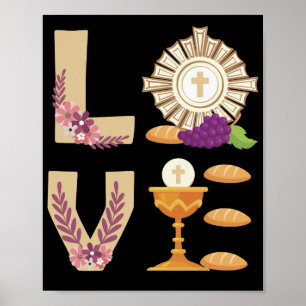 Eucharis katholieke 1e Heilige Communie voor Meisj Poster