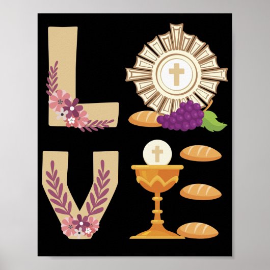 Eucharis katholieke 1e Heilige Communie voor Meisj Poster (Voorkant)