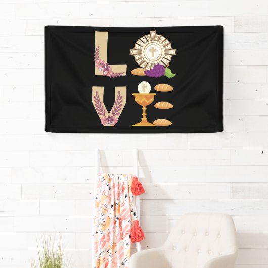 Eucharis katholieke 1e Heilige Communie voor Meisj Spandoek (Insitu)