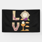 Eucharis katholieke 1e Heilige Communie voor Meisj Spandoek (Horizontaal)