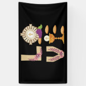 Eucharis katholieke 1e Heilige Communie voor Meisj Spandoek (Verticaal)