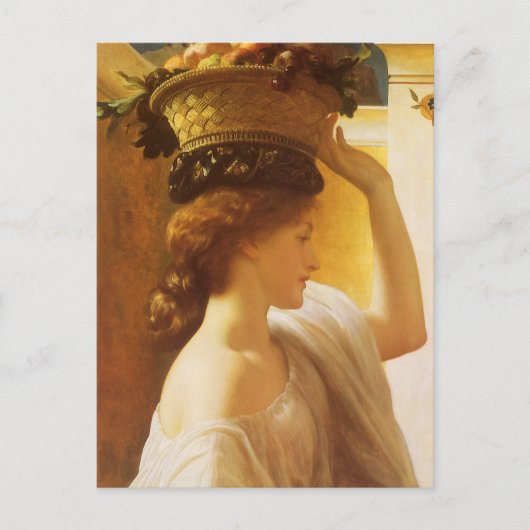 Eucharis - meisje met een mand fruit van Leighton Briefkaart (Voorkant)