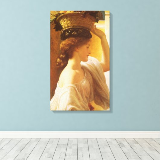 Eucharis - meisje met een mand fruit van Leighton Canvas Afdruk (Insitu (Houten vloer))