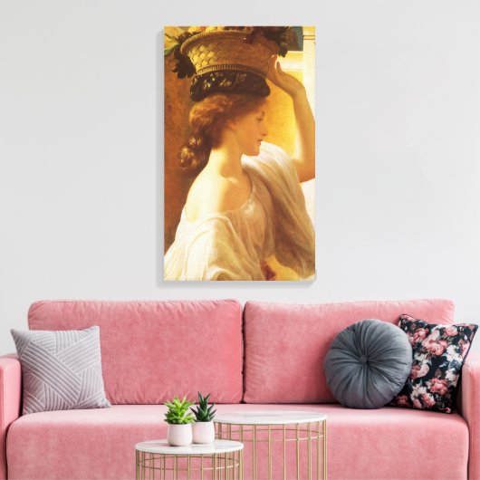 Eucharis - meisje met een mand fruit van Leighton Canvas Afdruk (Insitu (Woonkamer))