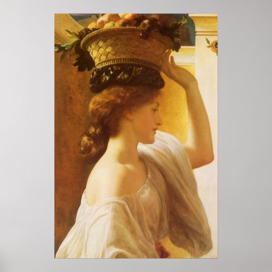 Eucharis - meisje met een mand fruit van Leighton Poster (Voorkant)