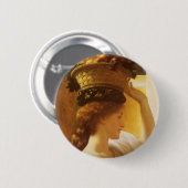 Eucharis - meisje met een mand fruit van Leighton Ronde Button 5,7 Cm (Voorkant /achterkant)