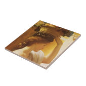 Eucharis - meisje met een mand fruit van Leighton Tegeltje (Zijkant)