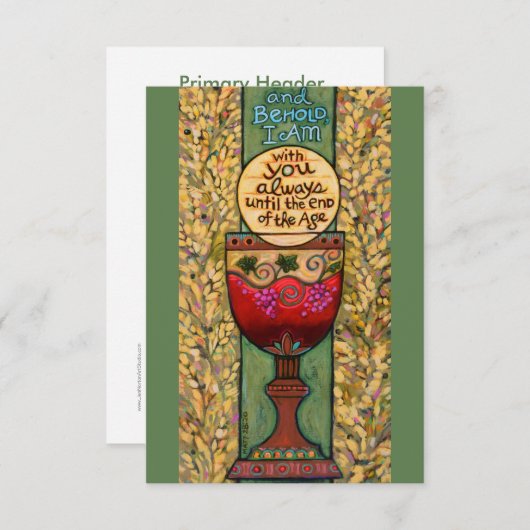 Euchariscard, eerste cadeau van de Gemeenschap (Voorkant / Achterkant)