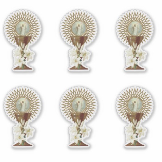 Eucharist Chalice Host met Verrijzenis Sticker (Voorkant)