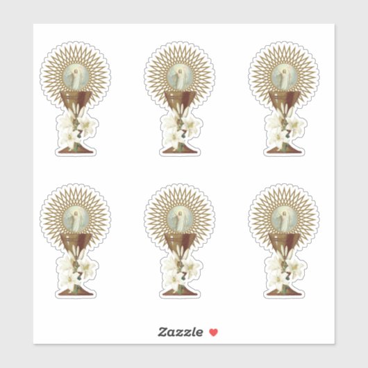 Eucharist Chalice Host met Verrijzenis Sticker (Vel)