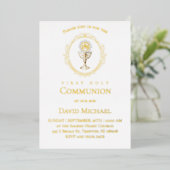 Eucharist First Holy Communion Folie Uitnodiging (Staand Voorkant)