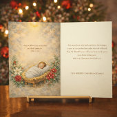 Eucharistic Christmas Nativity with Angels Feestdagen Kaart