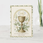 Eucharistic Easter Lilies Catholic Priest Feestdagen Kaart (Voorkant)