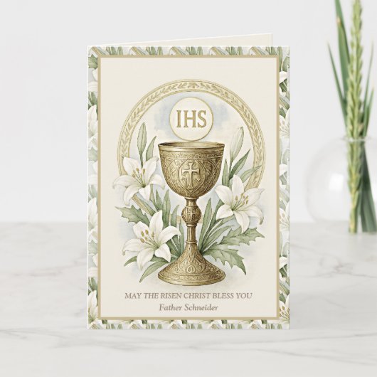 Eucharistic Easter Lilies Catholic Priest Feestdagen Kaart (Voorkant)